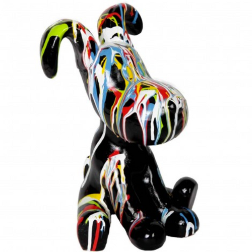 Statue Chien Snoopy Animaux Resine - 30cm - Multi Coulure Noir