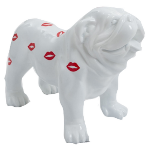 Statue Chien Bouledogue Anglais Animaux Resine - 30cm - Bisous