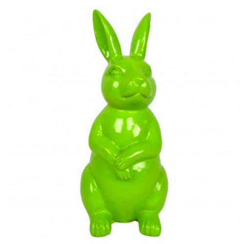 Statue de Lapin en Résine - 35 cm - Couleur Vert Pomme