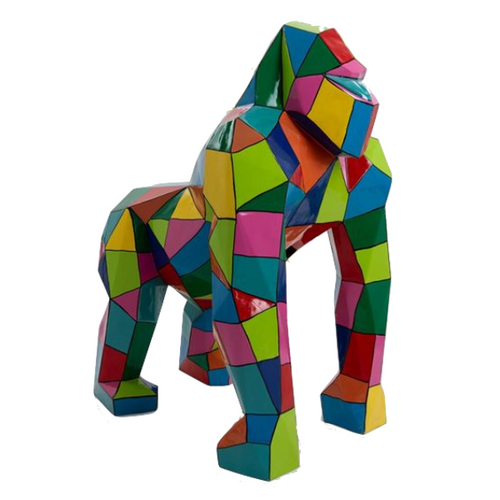 Statue en Résine de Gorille Origami - 140cm - Décoration Exotique