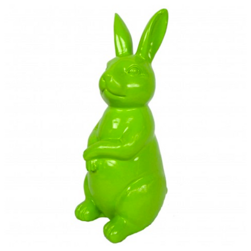 Statue de Lapin en Résine - 35 cm - Couleur Vert Pomme