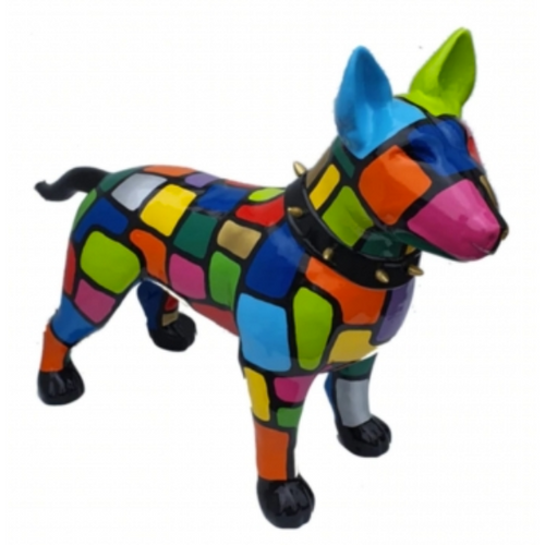 Statue de Chien Bull Terrier en Résine - 45x60cm - Artwork Exotique