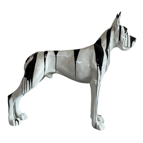 Statue Résine Chien Dogue Allemand - 120cm - Finition Noir élégante