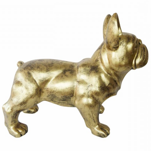 Statue Bouledogue Français en Résine - 45 cm - Finition Bronze