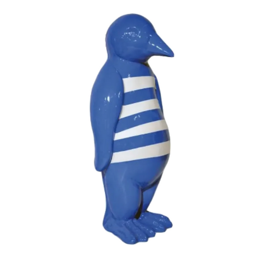 Statue de Pingouin en Résine - 120cm - Marin dans des Tons Blancs et Bleus