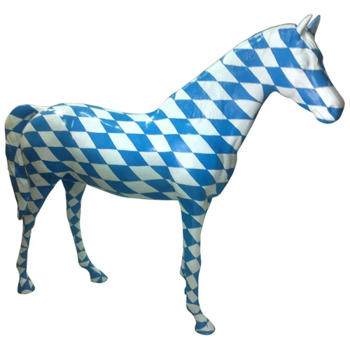 Statue Cheval Animaux Resine - 210cm - Damier