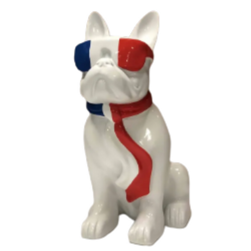 Statue en Résine de Bouledogue Français - 80 cm - Artisanat Français