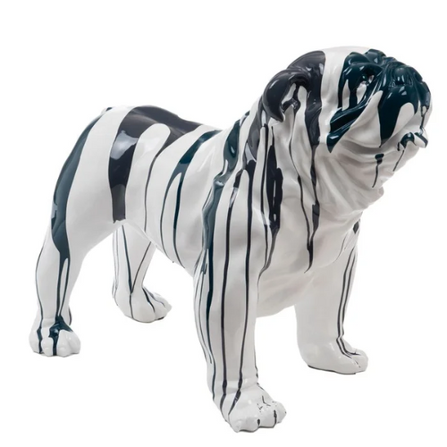 Statue Chien Bouledogue Anglais Animaux Resine - 160cm - Coulure Noir