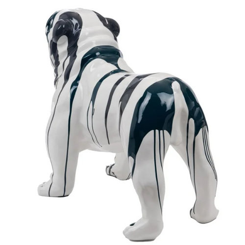 Statue Chien Bouledogue Anglais Animaux Resine - 160cm - Coulure Noir