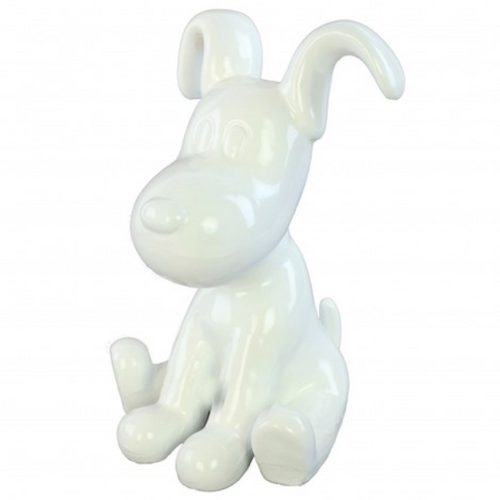 Statue Chien Snoopy Animaux Resine - 30cm - Blanc