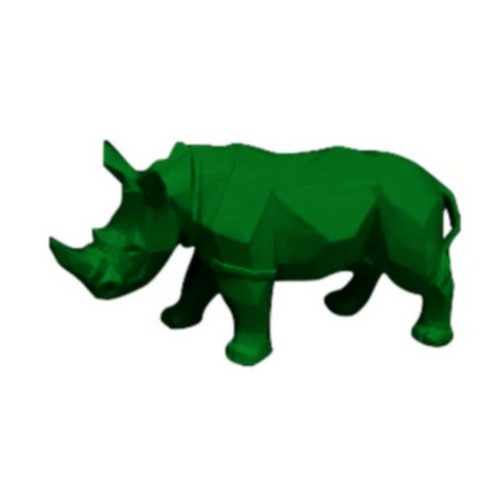 Statue Rhinoceros Animaux Resine - 35cm - Vert