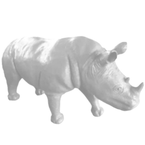 Statue Rhinoceros Animaux Resine - 140cm - Blanc