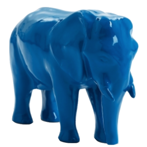 Statue Élégante d'Éléphant en Résine - 30 cm - Couleur Bleue