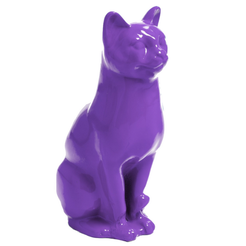 Statue Chat Animaux Resine - 40cm - Violet