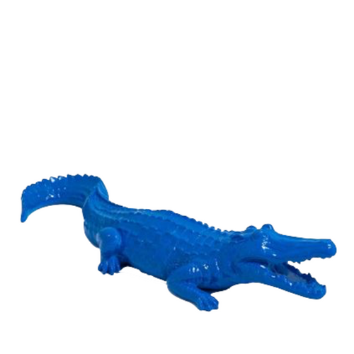 Statue Crocodile Animaux Resine - 70cm - Bleu Nuit