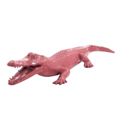 Statue de Crocodile en Résine - 215cm - Teinte Rose Pâle