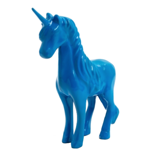 Statue de Licorne Équestre en Résine - 50cm - Bleu Majestueux