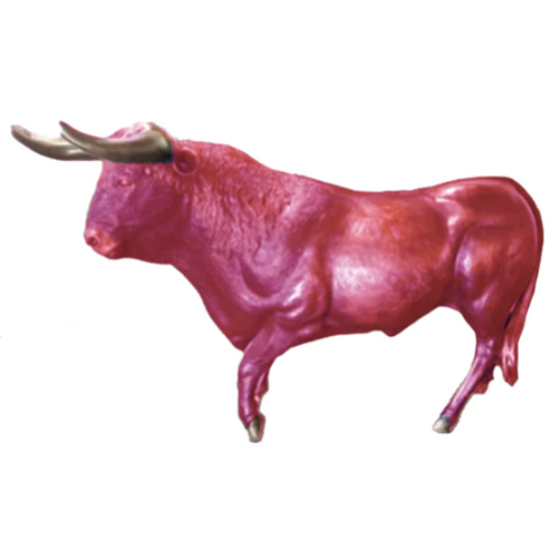 Statue Taureau Animaux Resine - 250cm - Rose Fushia