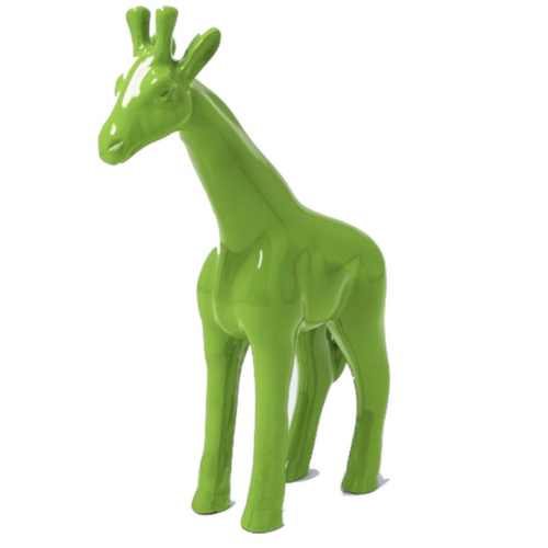 Statue de Girafe en Résine - 50cm - Couleur Vert Pomme