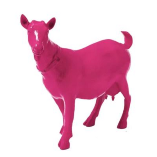 Statue de Chèvre Majestueuse en Résine - 60 cm - Fuchsia Éclatant