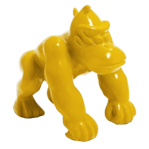 Statue Gorille Poing Animaux Resine - 70cm - Jaune