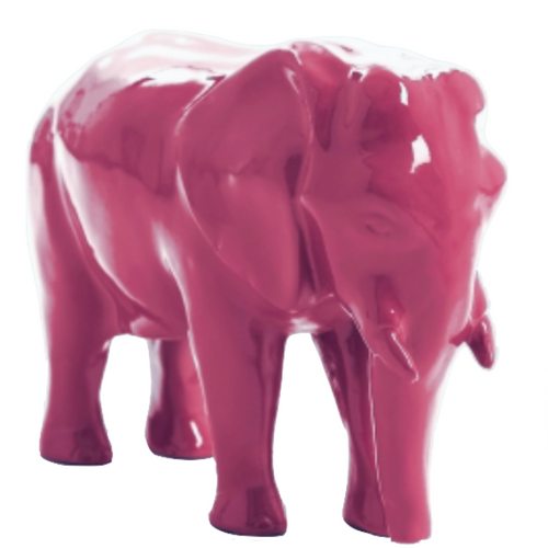 Statue Élégante d'Éléphant en Résine - 30cm - Fuchsia Brillant