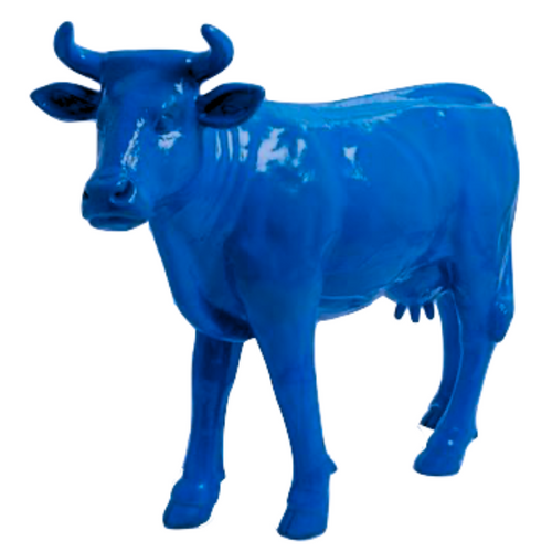 Statue Vache Animaux Resine - 140cm - Bleu Nuit