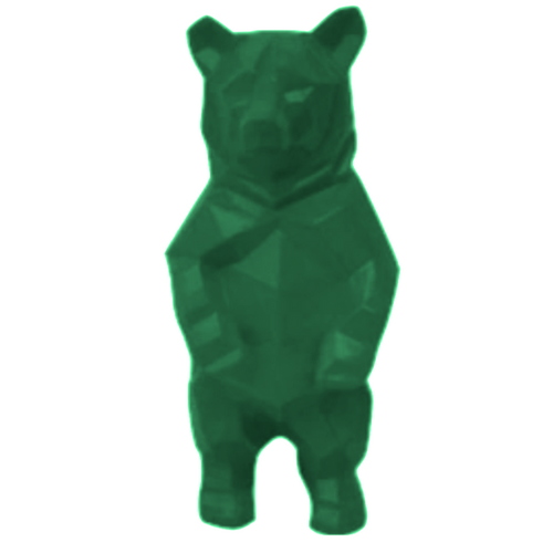 Statue d'Ours en Résine Origami - 40cm - Couleur Émeraude