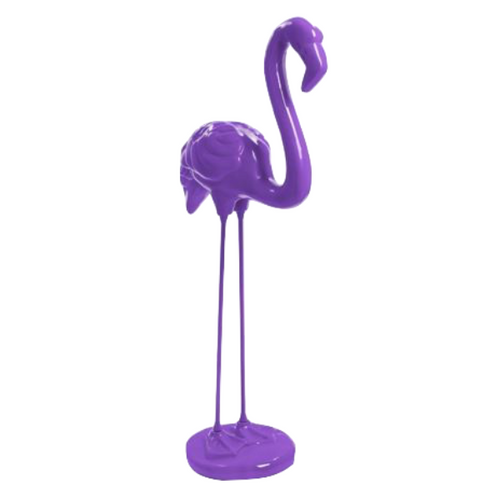 Statue Décorative Flamant Rose en Résine - 110cm - Teinte Violet