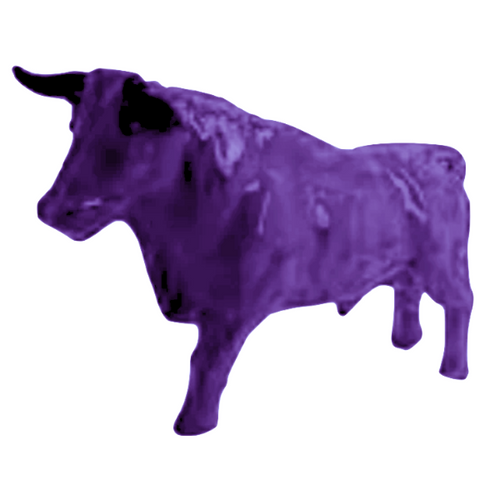 Statue Taureau Animaux Resine - 100cm - Violet