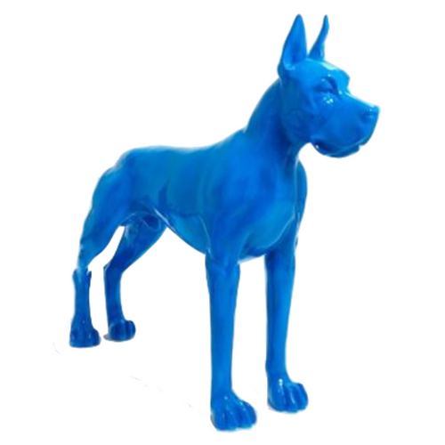 Statue Chien Dogue Allemand Animaux Resine - 120cm - Bleu