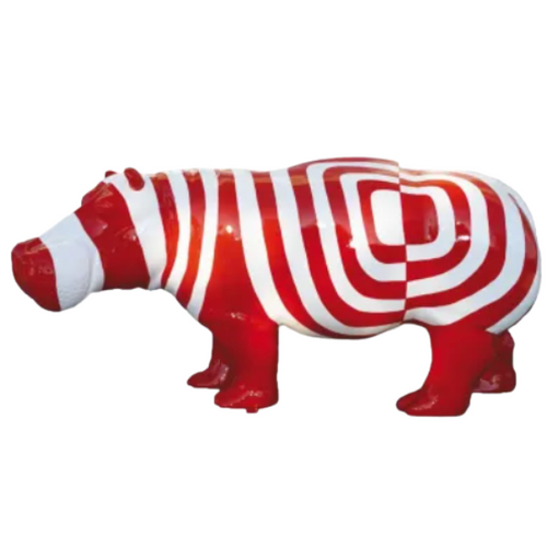 Statue Hippopotame Animaux Resine - 180cm - Marinière Rouge