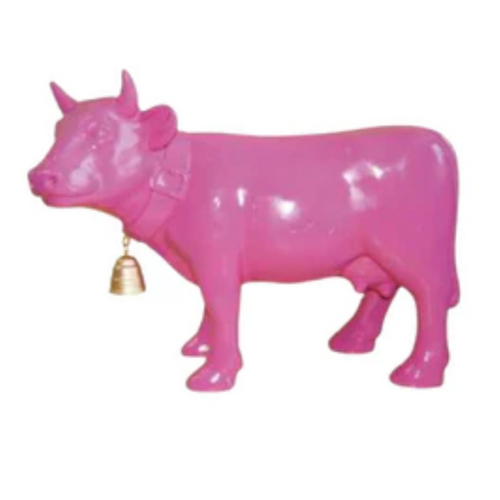 Statue Vache Animaux Resine - 110cm - Rose Clair