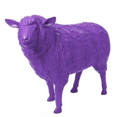 Statue de Mouton en Résine - 110cm - Couleur Violet