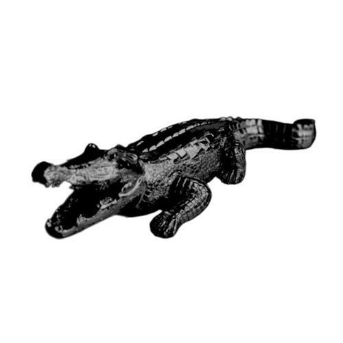 Figurine de Crocodile en Résine - 30 cm - Finition Noire