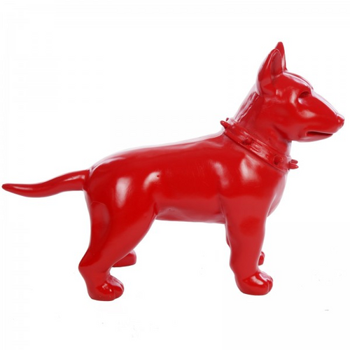 Statue en Résine de Bull Terrier - 60 cm - Rouge - Décoration Animalière