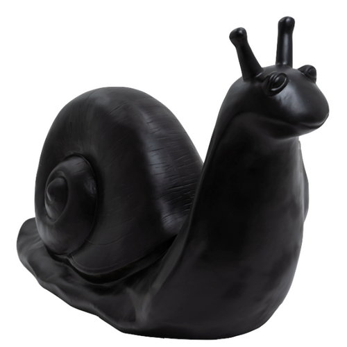 Statue d'Escargot en Résine - 100 cm - Finition Noir Élégant