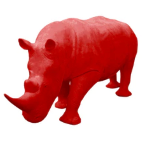 Statue Rhinoceros Animaux Resine - 380cm - Rouge