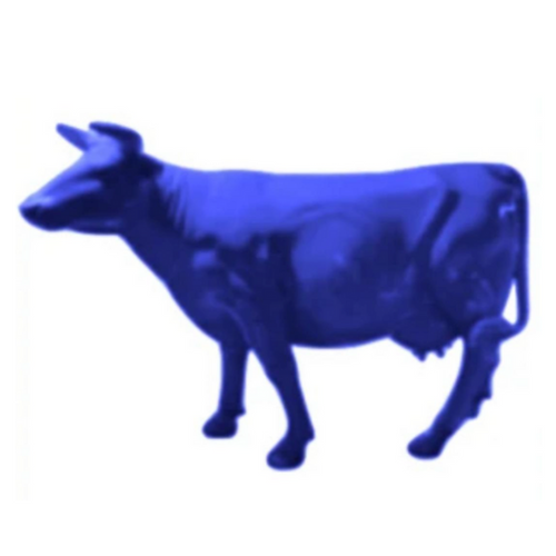 Statue Vache Animaux Resine - 225cm - Bleu Nuit