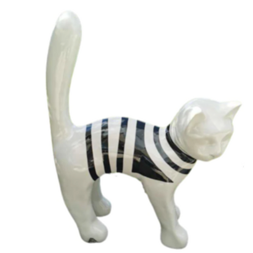 Statue de Chat en Résine - 35cm - Noir Marin