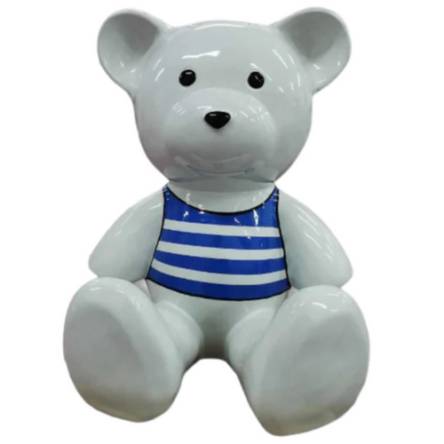 Statue Ours Animaux Resine - 35cm - Marin Bleu