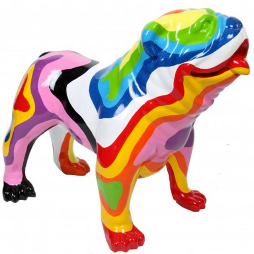 Statue Chien Bouledogue Anglais Animaux Resine - 160cm - Arc-En-Ciel