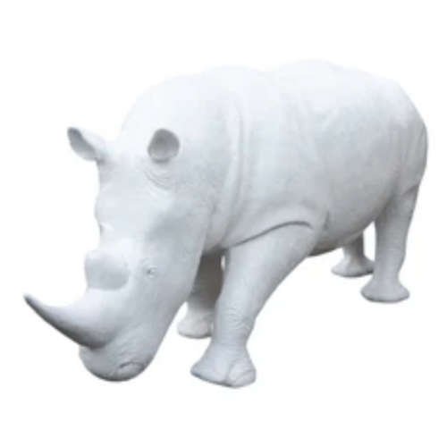 Statue Rhinoceros Animaux Resine - 380cm - Blanc