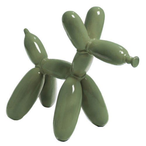 Statue Chien Ballon Animaux Resine - 120cm - Vert Kaki