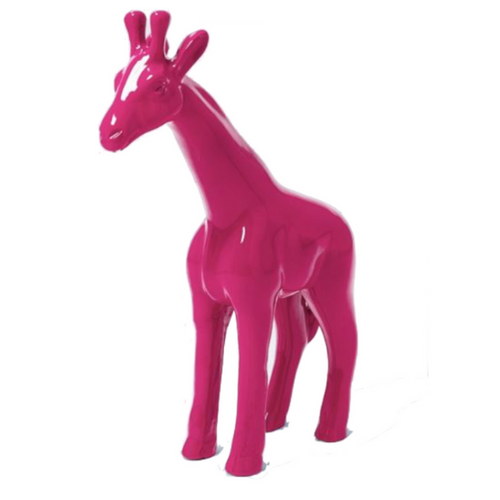 Statue de Girafe en Résine - 50cm - Rose Fuchsia