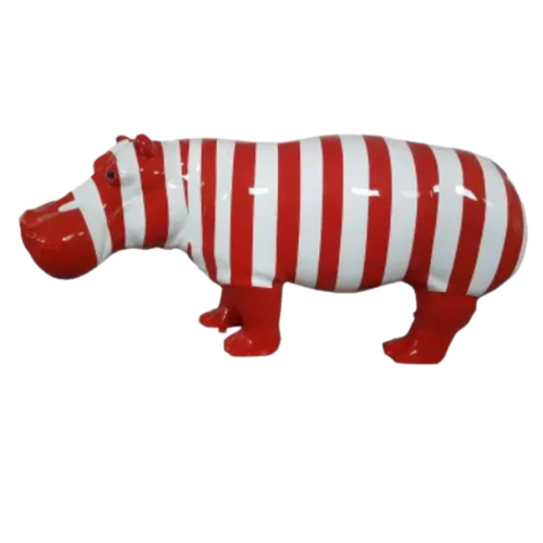 Statue Hippopotame Animaux Resine - 180cm - Marinière Rouge