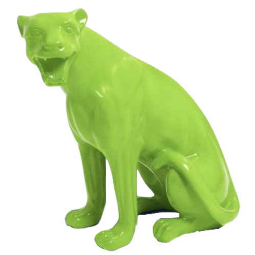 Statue de Panthère en Résine - 75cm - Couleur Vert Pomme