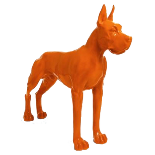 Statue Chien Dogue Allemand Animaux Resine - 120cm - Orange