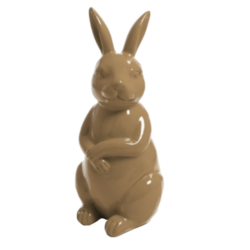 Statue Décorative de Lapin en Résine - 35 cm - Couleur Marron