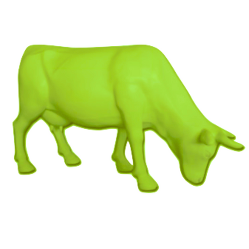 Statue Vache Tête Basse Animaux Resine - 225cm - Vert Pomme